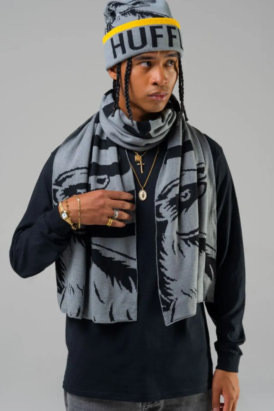 Harry Potter Gryffindor Luxury Adults Beanie & Jacquard Scarf Set-Bioworld International Shop