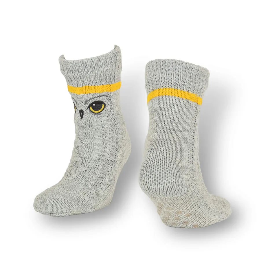 Harry Potter Hedwig Adult Ladies Slipper Socks-Bioworld International New