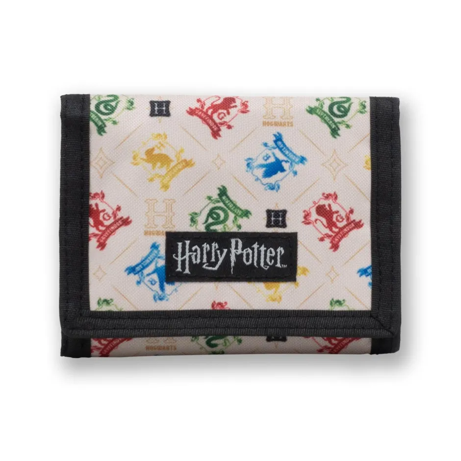 Harry Potter Hogwarts House Crest Nylon Trifold Wallet-Bioworld International Hot