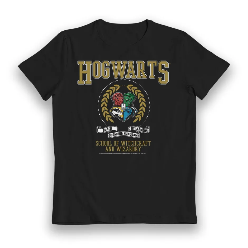 Harry Potter Hogwarts School of Witchcraft & Wizardy Black Kids T-Shirt-Bioworld International Best