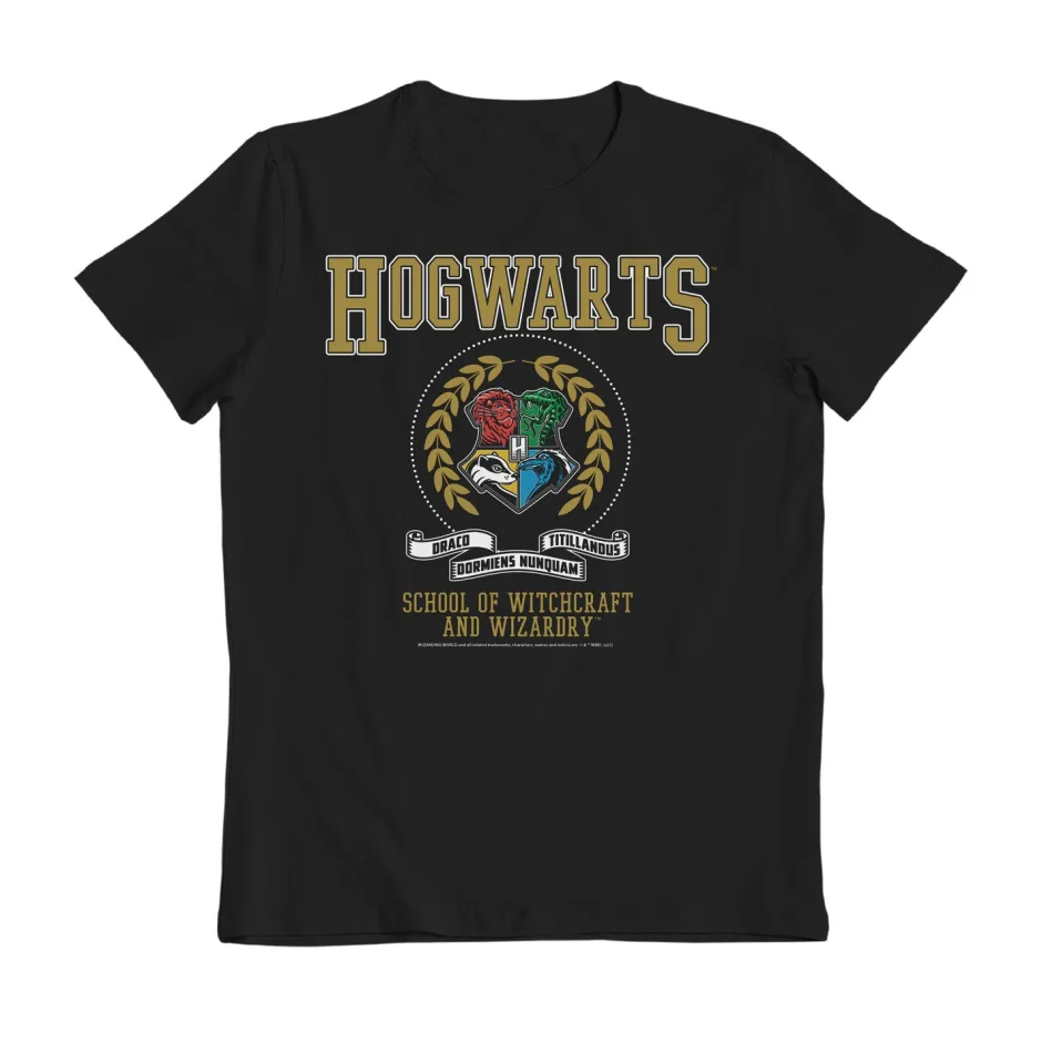 Harry Potter Hogwarts School of Witchcraft & Wizardy Black Kids T-Shirt-Bioworld International Best