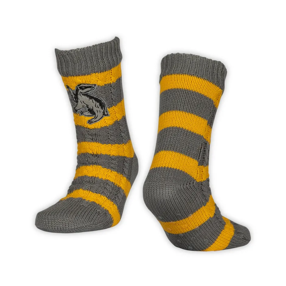 Harry Potter Hufflepuff Hogwarts House Adults Slipper Socks-Bioworld International Cheap