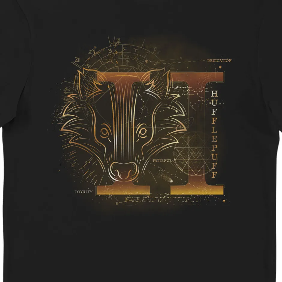 Harry Potter Hufflepuff House Glow in The Dark Adults T-Shirt Bulk Buy-Bioworld International New