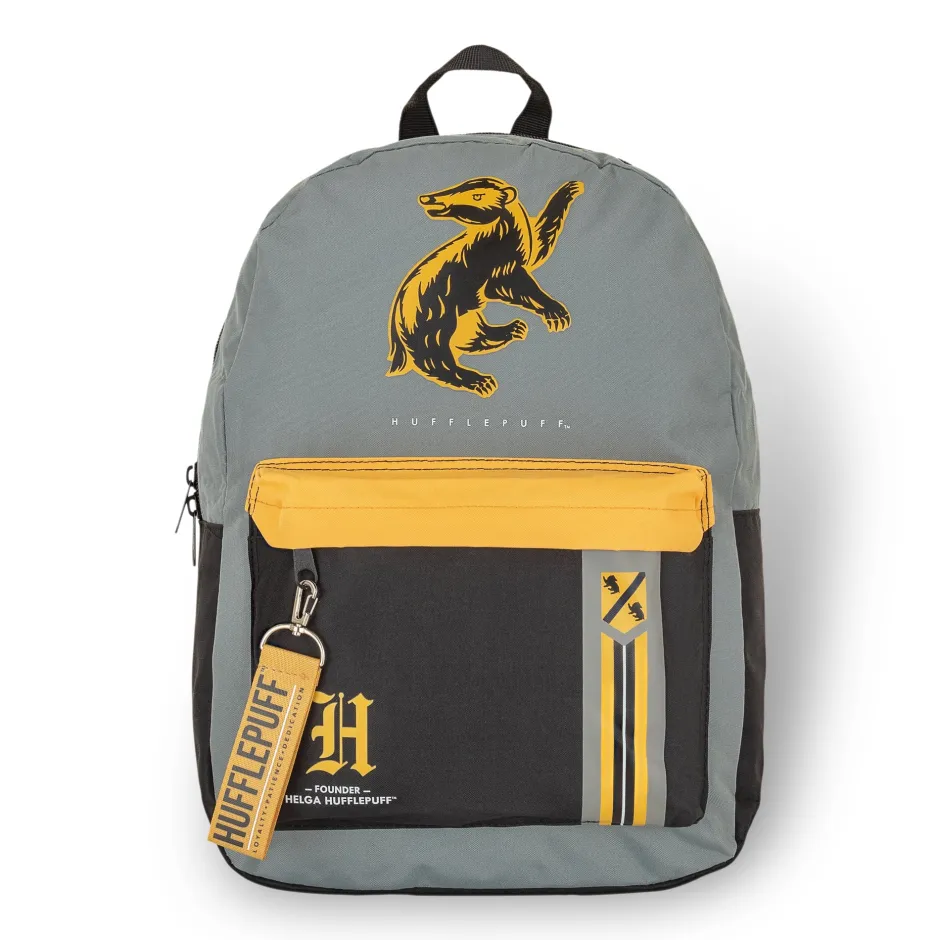 Harry Potter Hufflepuff Mixblock Backpack with Webbing Puller-Bioworld International Flash Sale