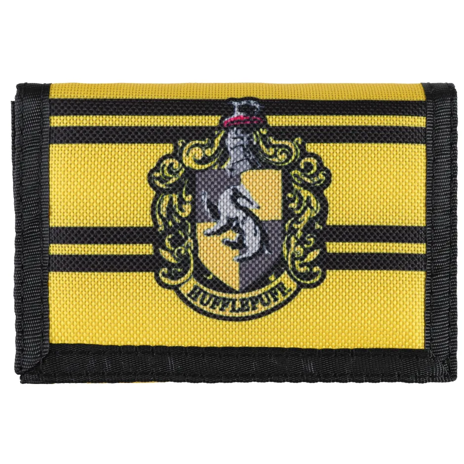 Harry Potter Hufflepuff Nylon TriFold Wallet-Bioworld International Cheap