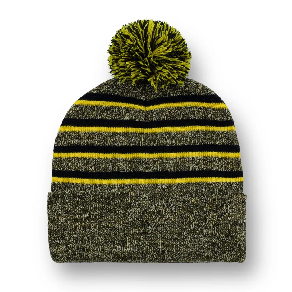 Harry Potter Hufflepuff Striped Pom Beanie-Bioworld International Outlet