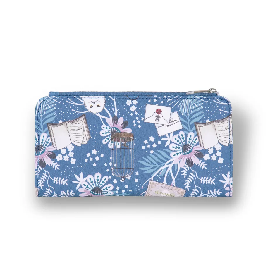 Harry Potter Light Blue Floral Print Hedwig Purse-Bioworld International Shop