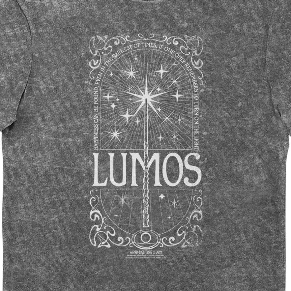 Harry Potter Lumos Wand Eco Stonewash Adults T-Shirt-Bioworld International Fashion