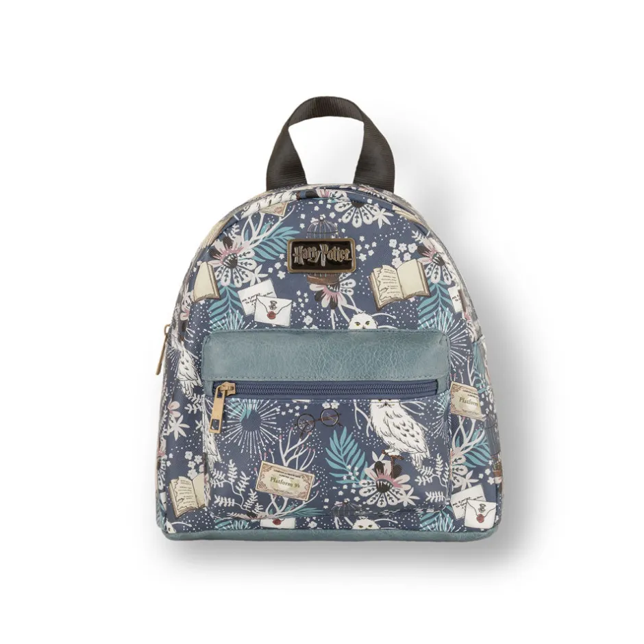 Harry Potter Mid Blue Floral Print Hedwig Mini Backpack-Bioworld International Hot