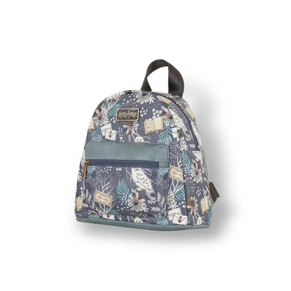 Harry Potter Mid Blue Floral Print Hedwig Mini Backpack-Bioworld International Hot