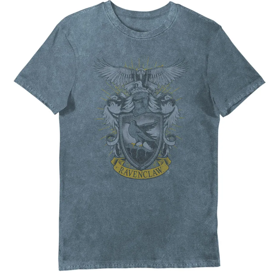 Harry Potter Ravenclaw House Crest Blue Vintage Style Adults T-Shirt-Bioworld International Best Sale