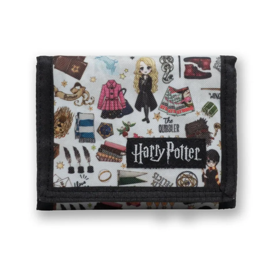 Harry Potter Sketch Nylon Trifold Wallet-Bioworld International Hot