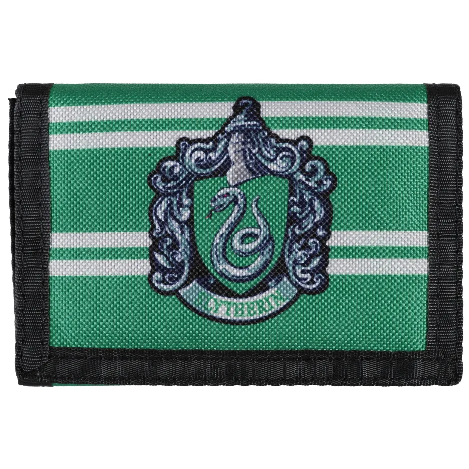 Harry Potter Slytherin Nylon TriFold Wallet-Bioworld International Sale