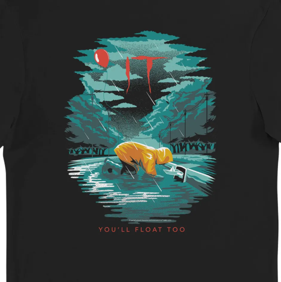 IT Balloon Georgie You’ll Float Too Boat Drain Adults T-Shirt-Bioworld International Cheap