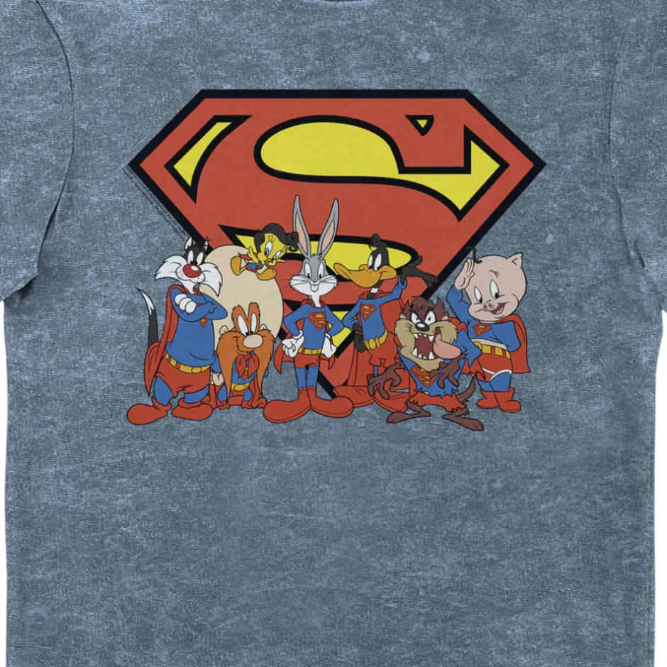 Looney Tunes & DC Comics Characters Superman Eco Wash Adults T-Shirt-Bioworld International Cheap