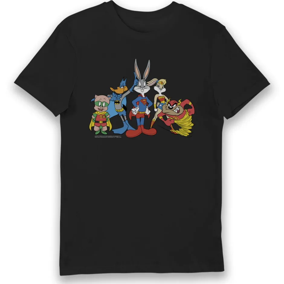 Looney Tunes & DC Comics Justice League Characters Adults T-Shirt-Bioworld International Online