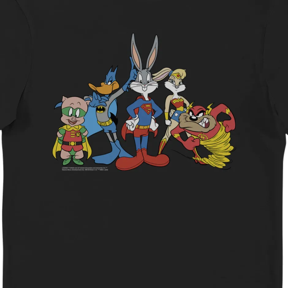 Looney Tunes & DC Comics Justice League Characters Adults T-Shirt-Bioworld International Online