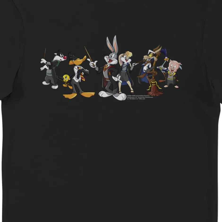 Looney Tunes & Harry Potter Characters Adults Black T-Shirt-Bioworld International Cheap