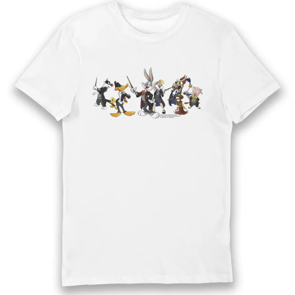 Looney Tunes & Harry Potter Characters Adults White T-Shirt-Bioworld International Cheap