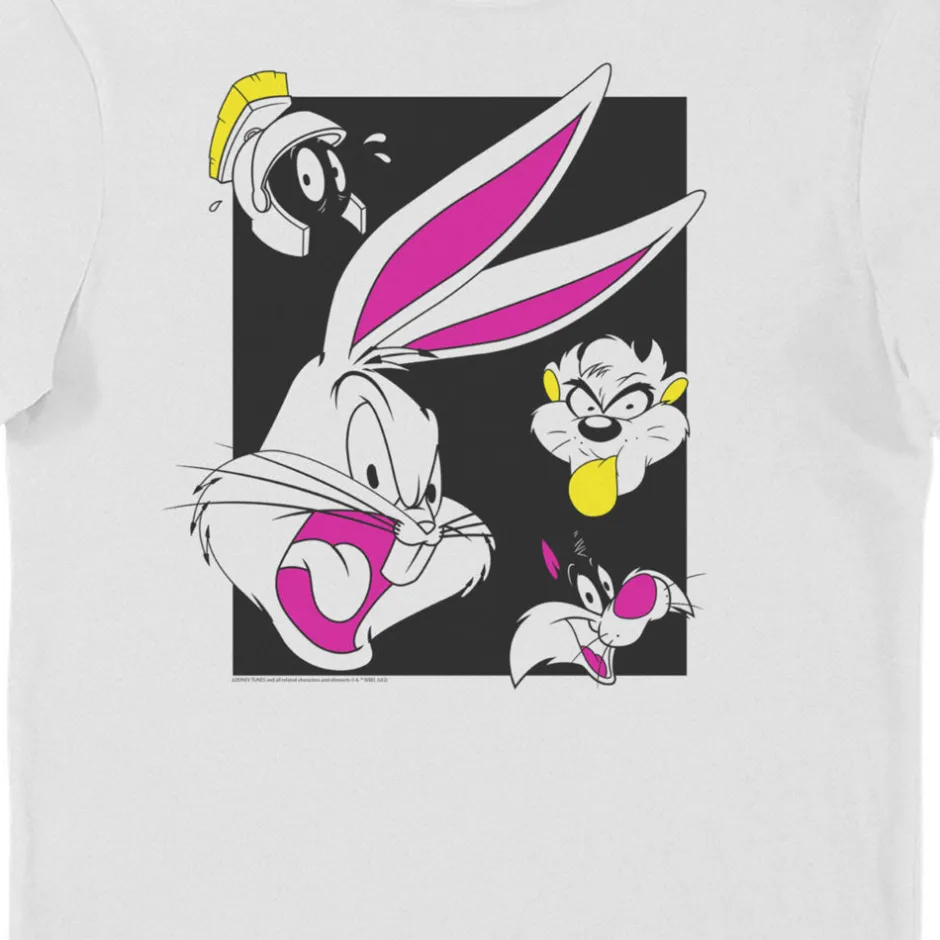 Looney Tunes Characters Funny Faces Adults T-Shirt-Bioworld International Cheap