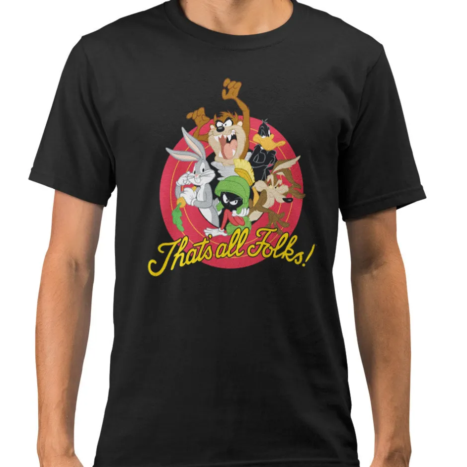 Looney Tunes That's All Folks Adults T-Shirt-Bioworld International Clearance