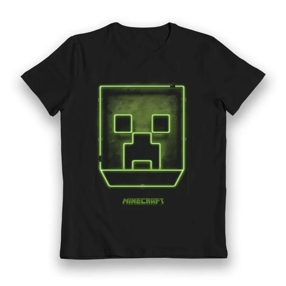 Minecraft Creeper Block Glow in the Dark Kids T-Shirt Bulk Buy-Bioworld International Best