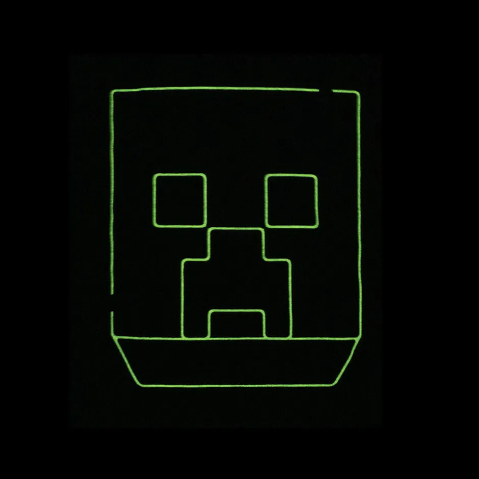 Minecraft Creeper Block Glow in the Dark Kids T-Shirt Bulk Buy-Bioworld International Best