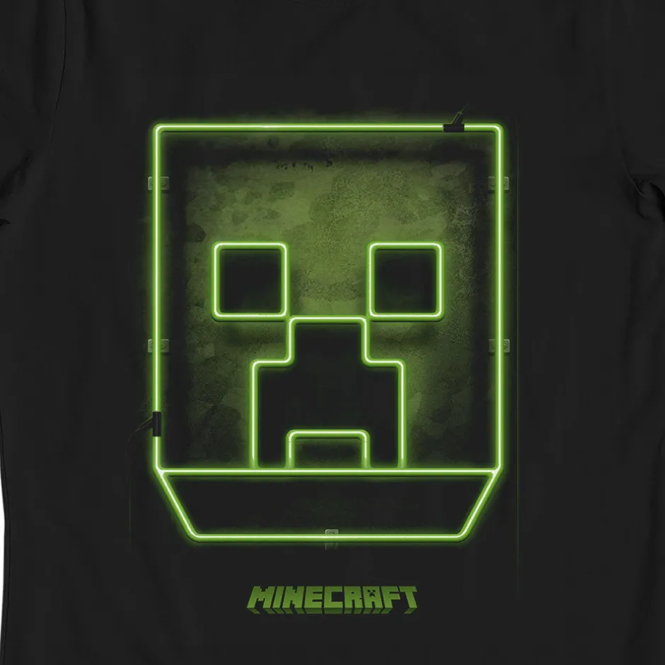 Minecraft Creeper Block Glow in the Dark Kids T-Shirt Bulk Buy-Bioworld International Best