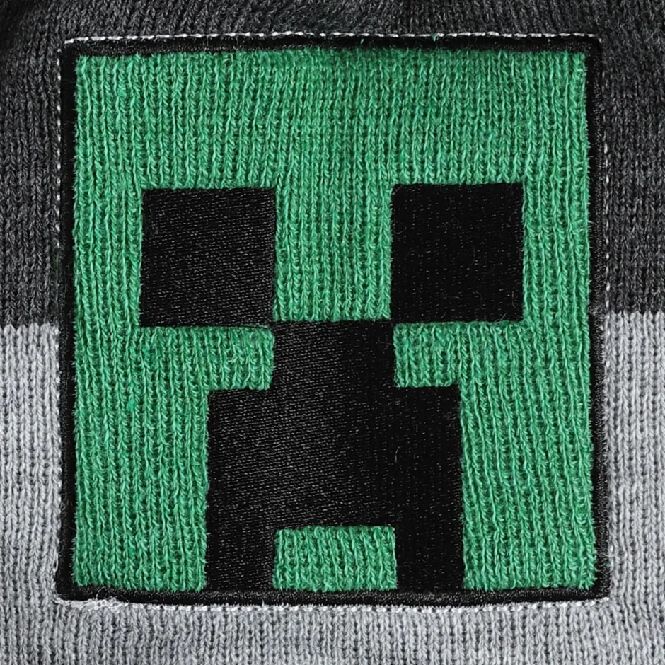 Minecraft Creeper Bobble Hat & Glove Set Kids Gaming Gift Idea Boys-Bioworld International New