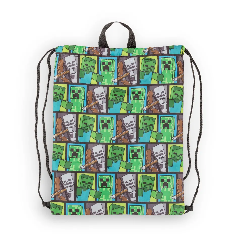 Minecraft Mobs Creeper Zombie Kids Back to School 5 Piece Backpack Set-Bioworld International Clearance