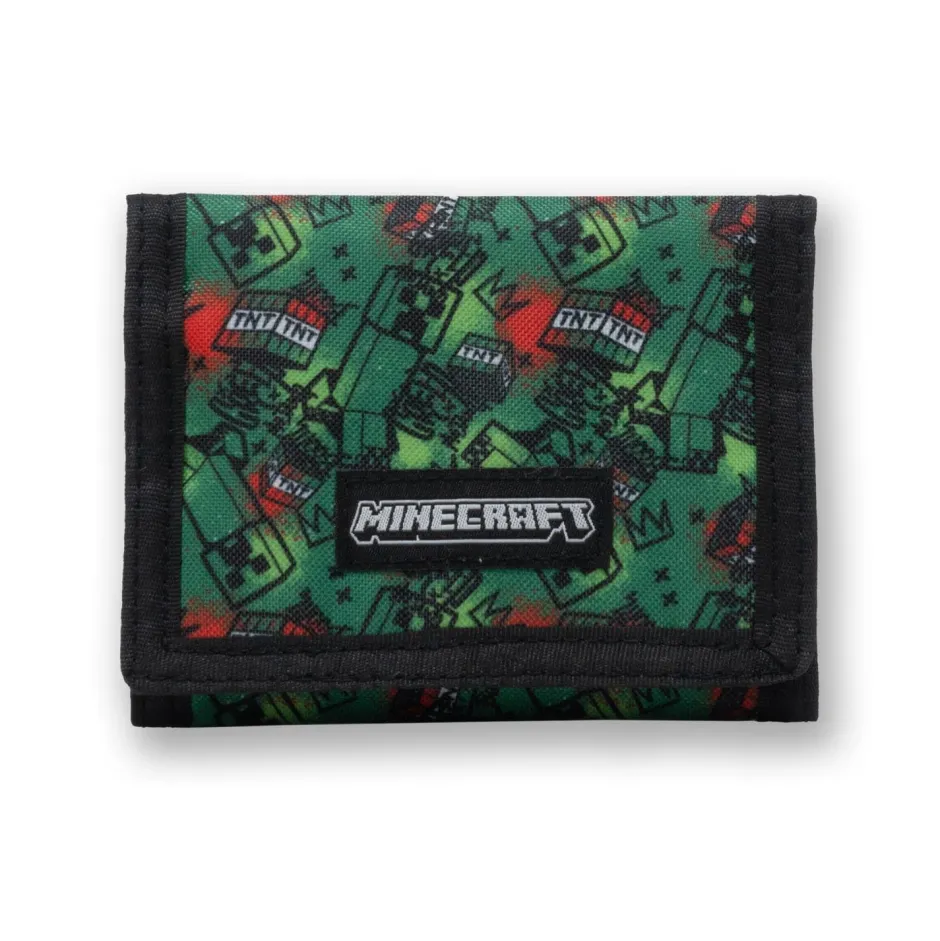 Minecraft TNT Sketch Nylon Trifold Wallet-Bioworld International Clearance