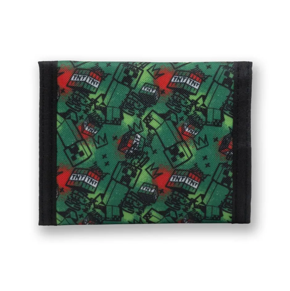 Minecraft TNT Sketch Nylon Trifold Wallet-Bioworld International Clearance