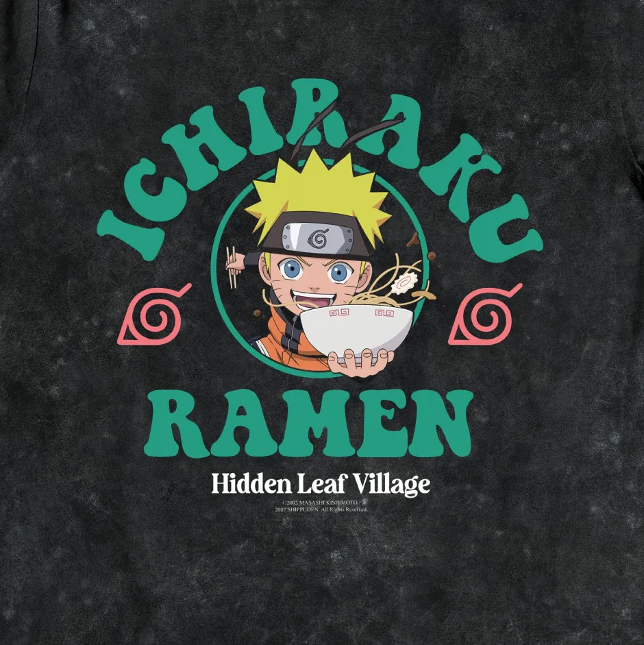 Naruto Ramen Leaf Village Black Snow Wash Kids T-Shirt - Bulk Buy-Bioworld International Discount