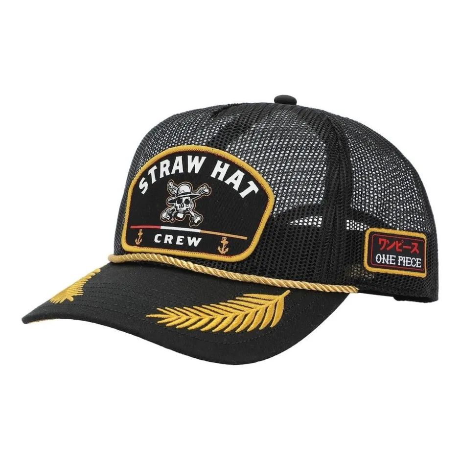 One Piece Live Action Straw Hat Crew Gray Retro Full Mesh Hat-OSFA, Multicolor-Bioworld International Cheap