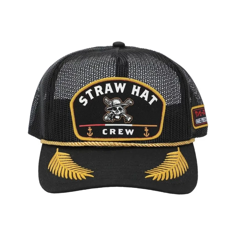 One Piece Live Action Straw Hat Crew Gray Retro Full Mesh Hat-OSFA, Multicolor-Bioworld International Cheap