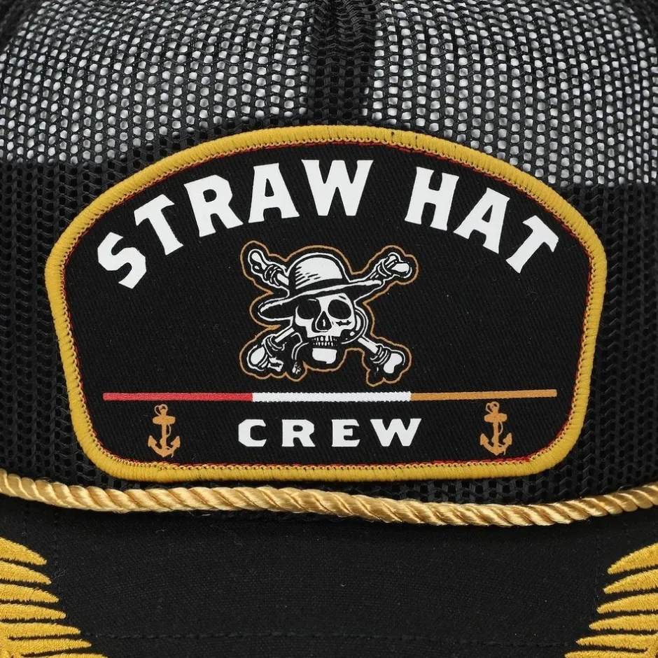 One Piece Live Action Straw Hat Crew Gray Retro Full Mesh Hat-OSFA, Multicolor-Bioworld International Cheap