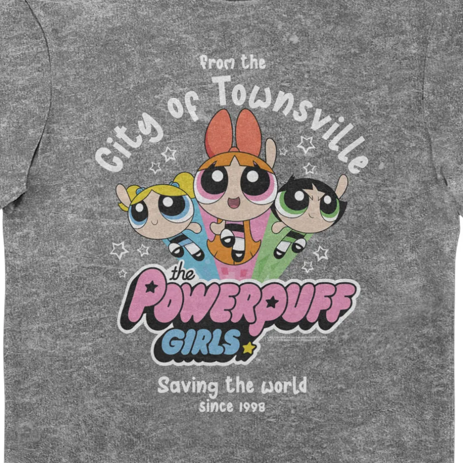 Powerpuff Girls Characters Eco Stone Wash Adults T-Shirt-Bioworld International Store