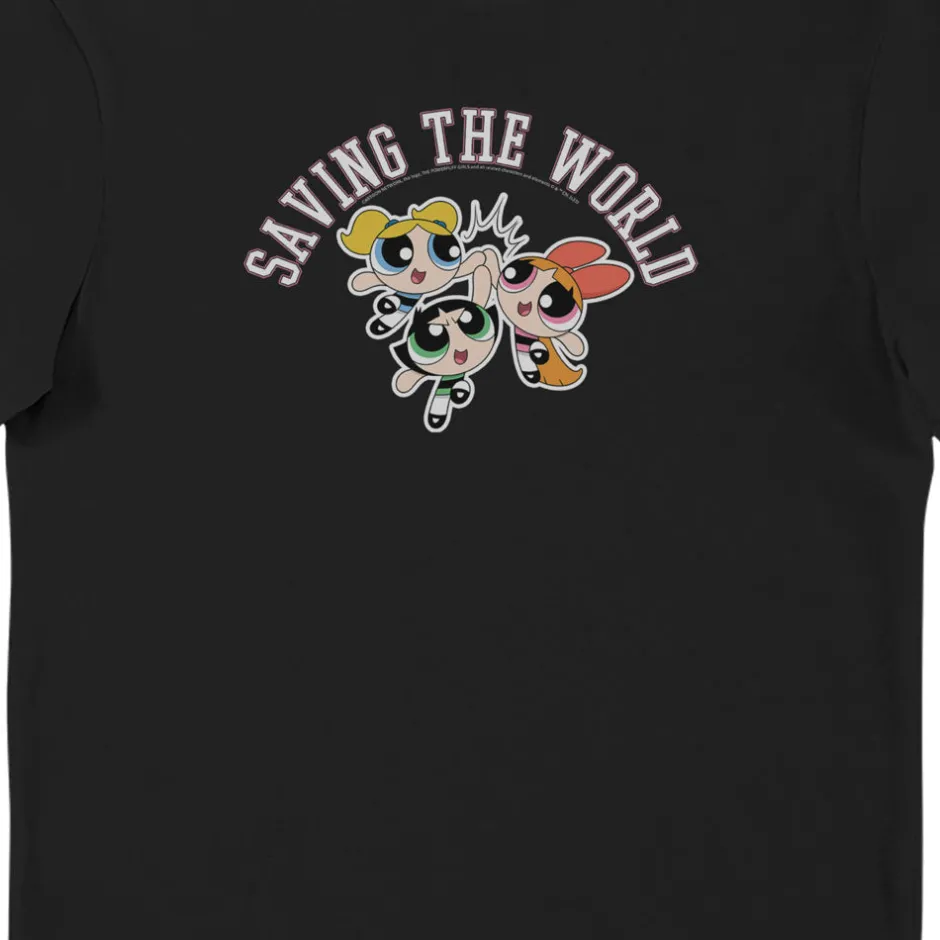 Powerpuff Girls Saving The World Black Ladies T-Shirt-Bioworld International Flash Sale