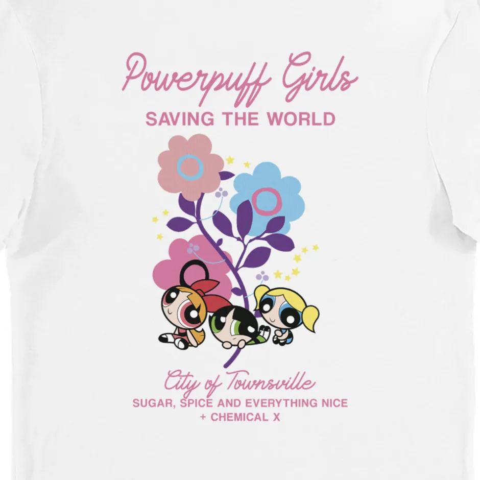 Powerpuff Girls Sugar, Spice and Everything Nice Flower Adults T-Shirt-Bioworld International New