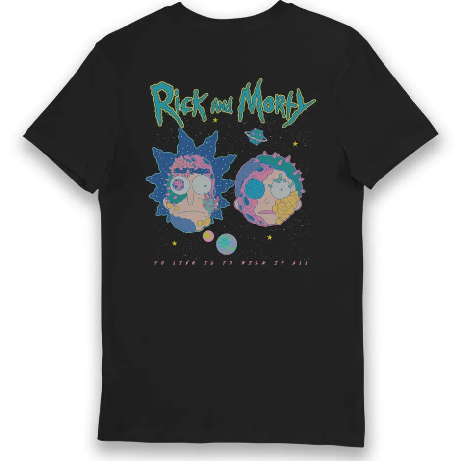 Rick and Morty Space To Live Is To Risk It All Adults T-Shirt-Bioworld International Clearance