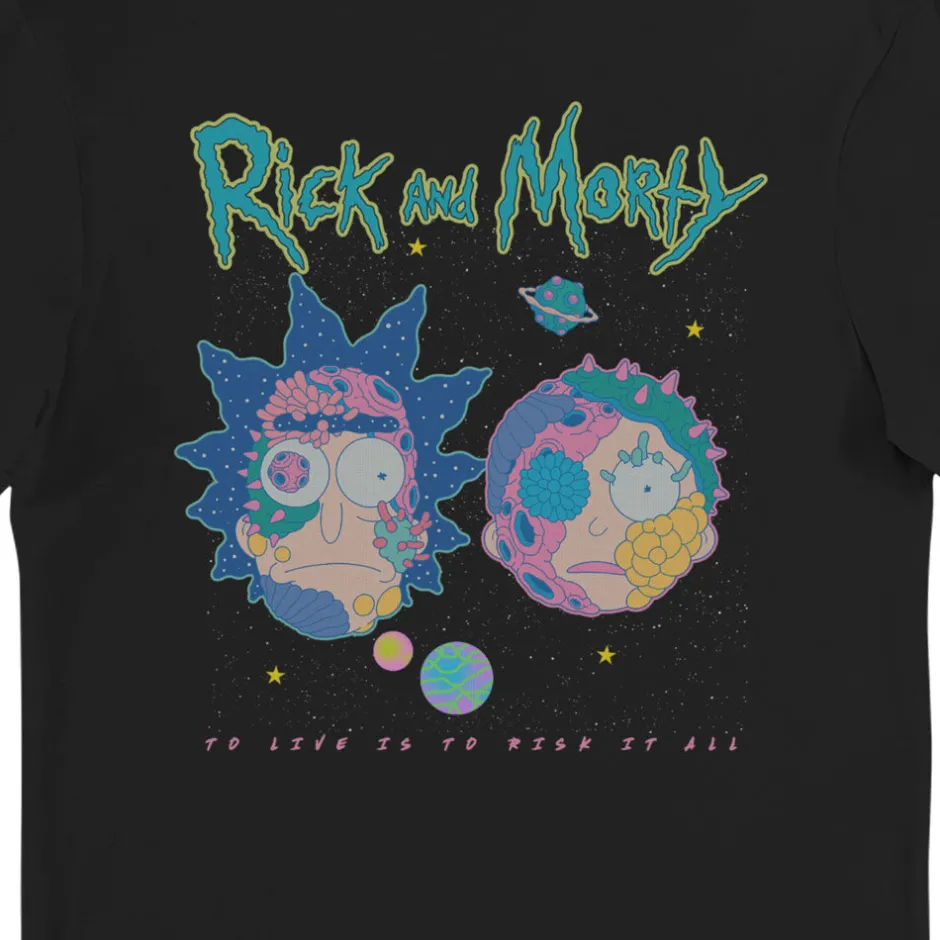 Rick and Morty Space To Live Is To Risk It All Adults T-Shirt-Bioworld International Clearance
