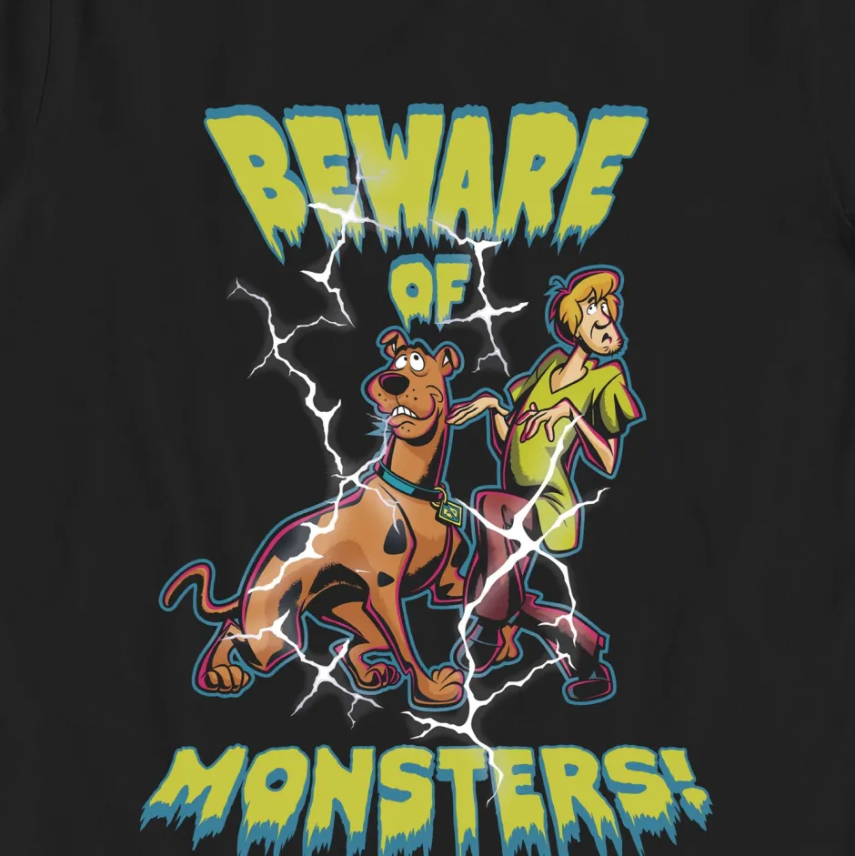 Scooby Doo Beware of Monsters Glow in the Dark Black Kids T-Shirt - Bulk Buy-Bioworld International Outlet