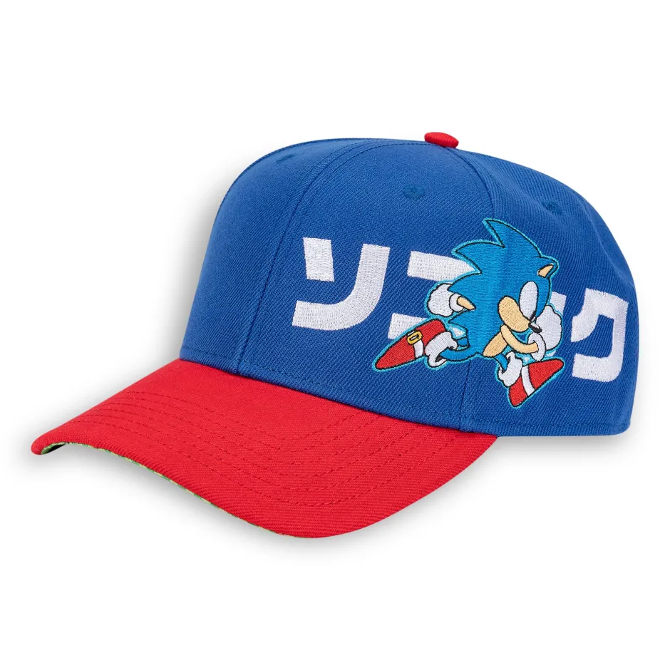 Sonic Kanji Pre-Curved Bill Snapback Cap-Bioworld International Shop