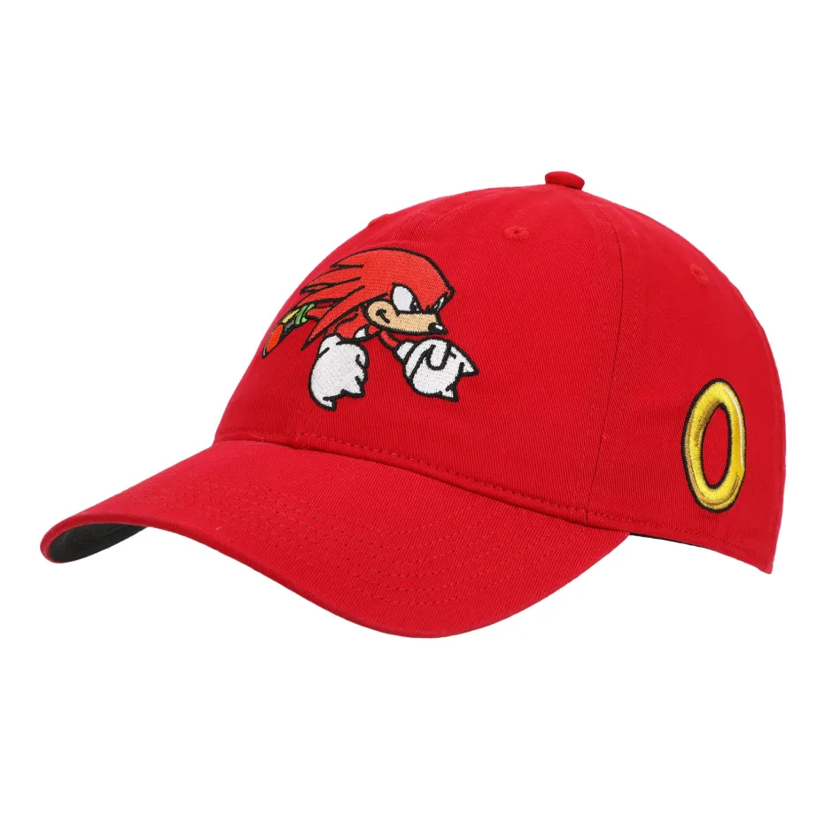 Sonic Knuckles Heavy Cotton Wash Adult Adjustable Slide Red Cap-Bioworld International Online