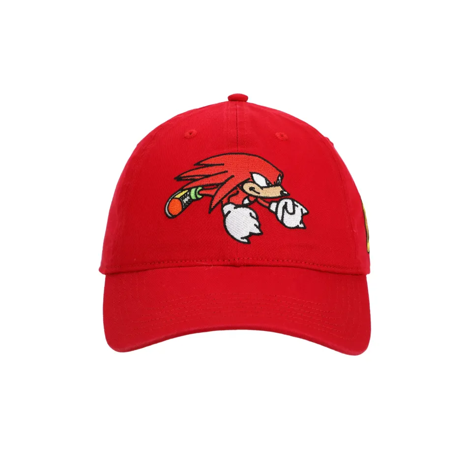 Sonic Knuckles Heavy Cotton Wash Adult Adjustable Slide Red Cap-Bioworld International Online