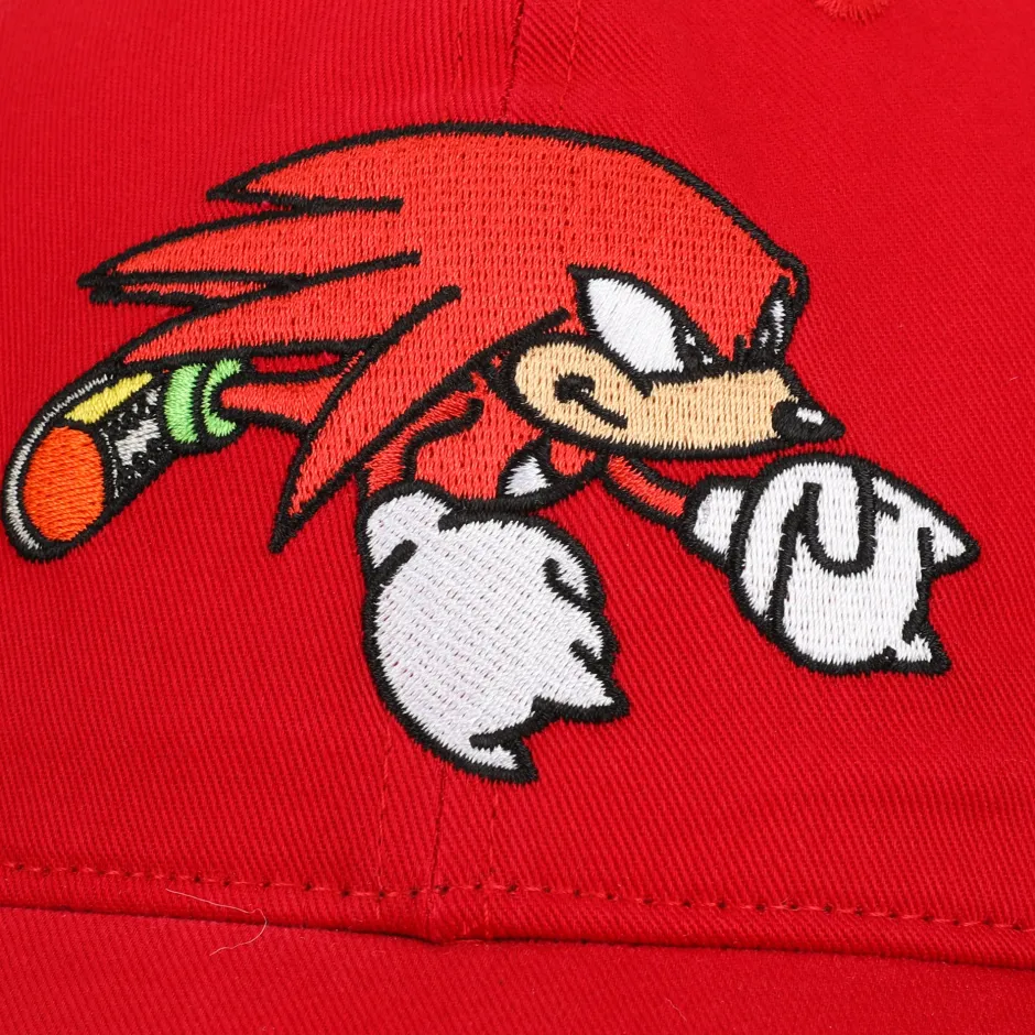 Sonic Knuckles Heavy Cotton Wash Adult Adjustable Slide Red Cap-Bioworld International Online