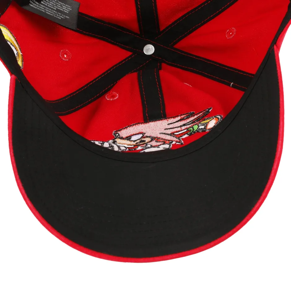 Sonic Knuckles Heavy Cotton Wash Adult Adjustable Slide Red Cap-Bioworld International Online