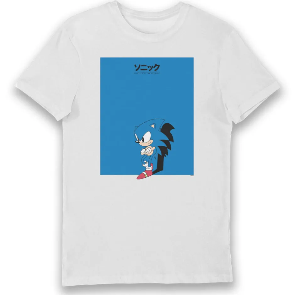 Sonic The Hedgehog Big Blue Square Adults T-Shirt-Bioworld International Cheap