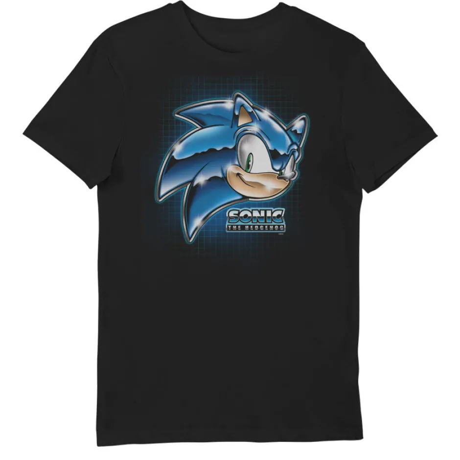 Sonic The Hedgehog Chrome Adults T-Shirt-Bioworld International Cheap