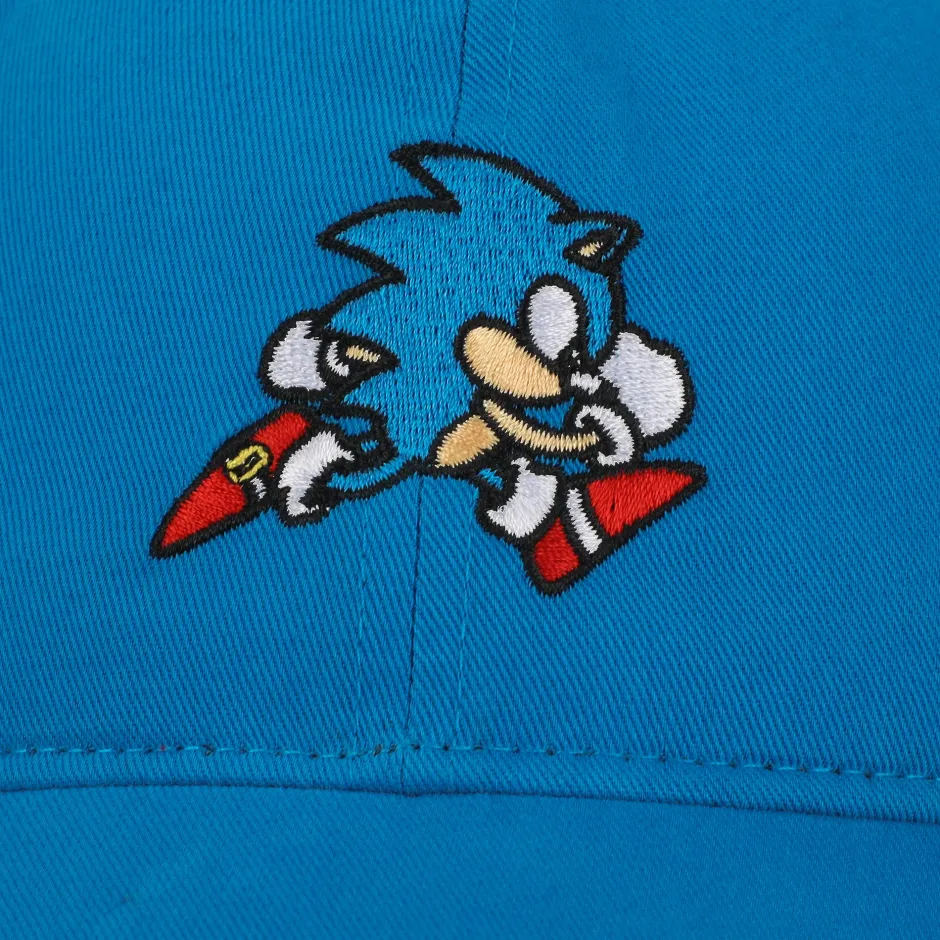 Sonic The Hedgehog Heavy Cotton Wash Adult Adjustable Slide Blue Cap-Bioworld International Clearance